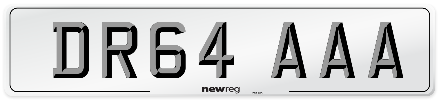 DR64 AAA Number Plate from New Reg